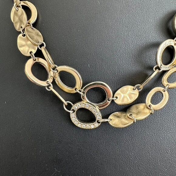 2 Designer Gold Tone Statement Long Pendant Necklaces - Picture 7 of 8